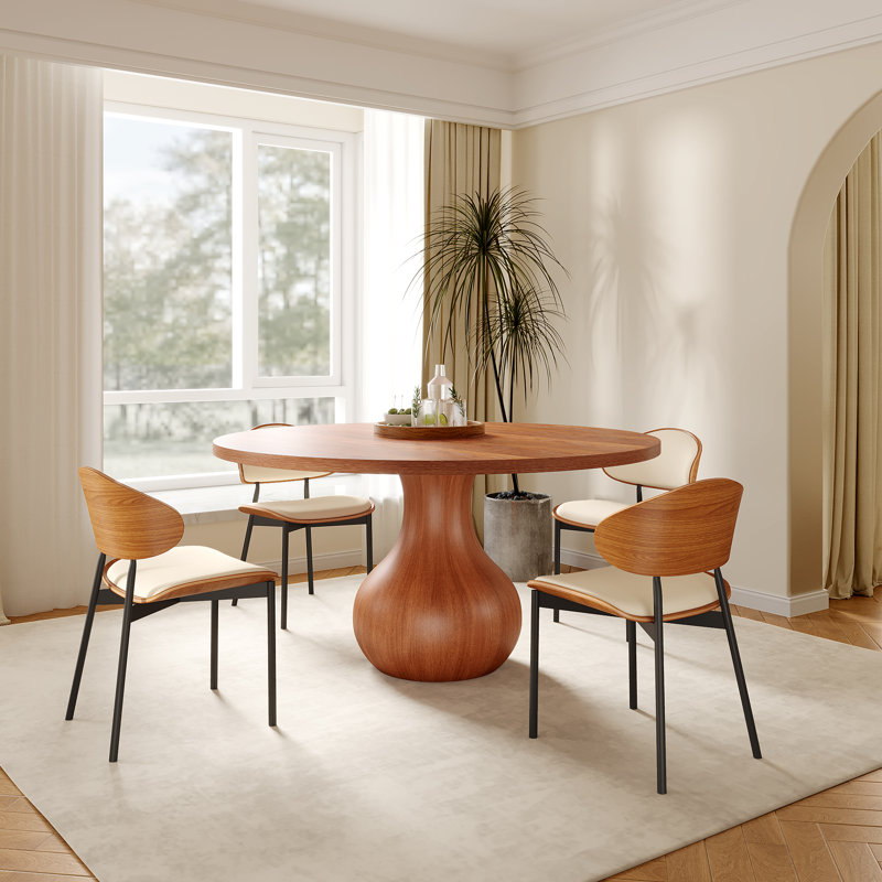 IDEE Round Table ミッドセンチュリー スペースエイジ ダイニング Orren Ellis Space-Saving Rotating Circle Dining Table With Lazy